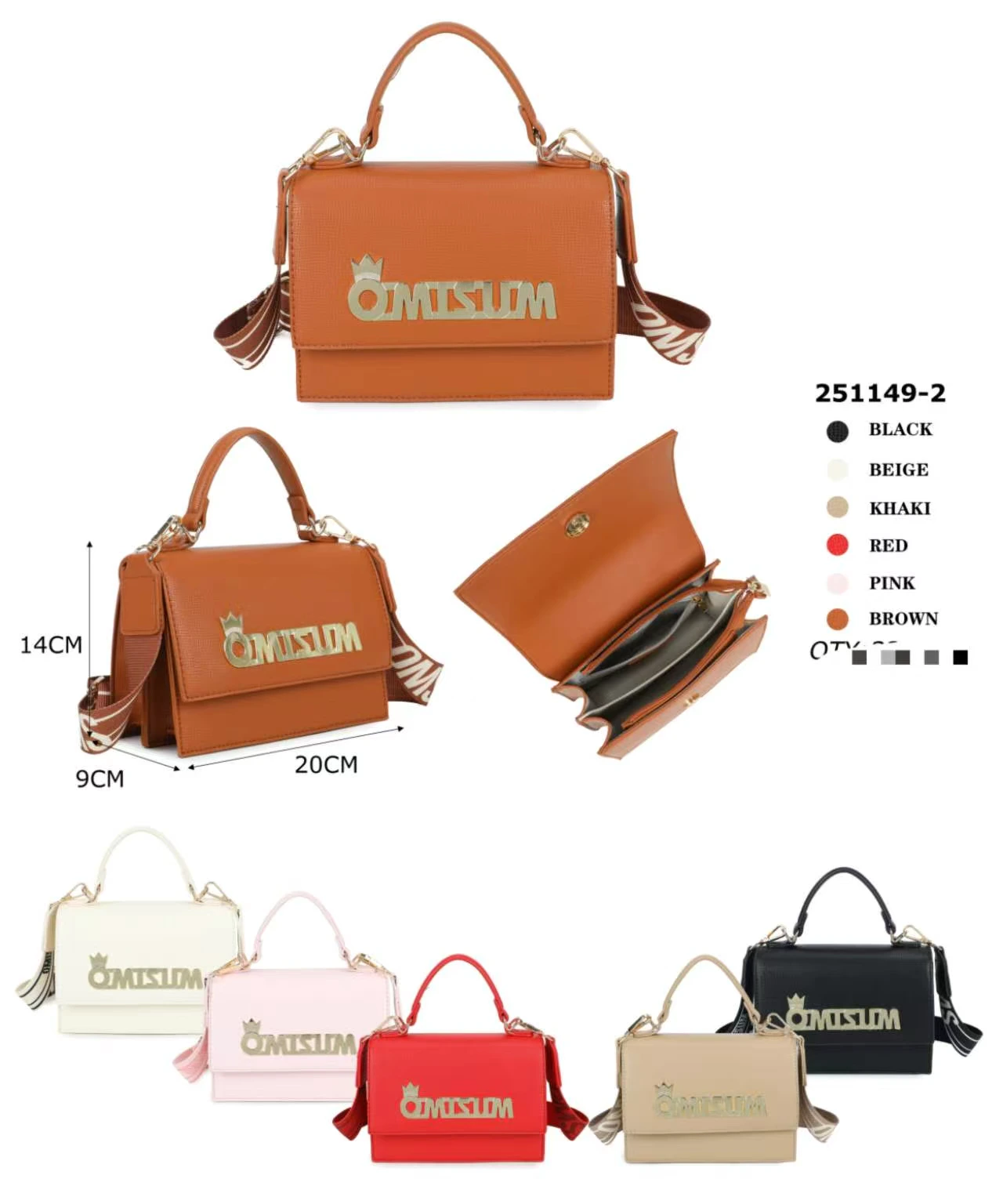 Compact logo top-handle bag, 251149-2, actual stock product