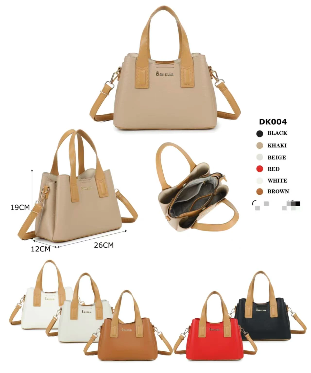 Compact charm-detail bag, DK004, actual stock product
