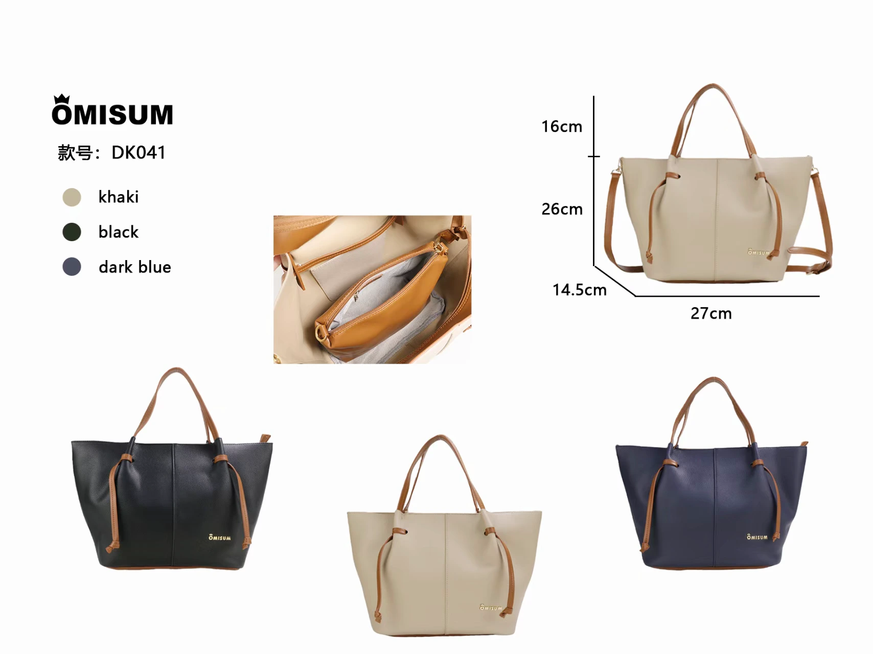 Upright twin-handle tote, DK041, actual stock product