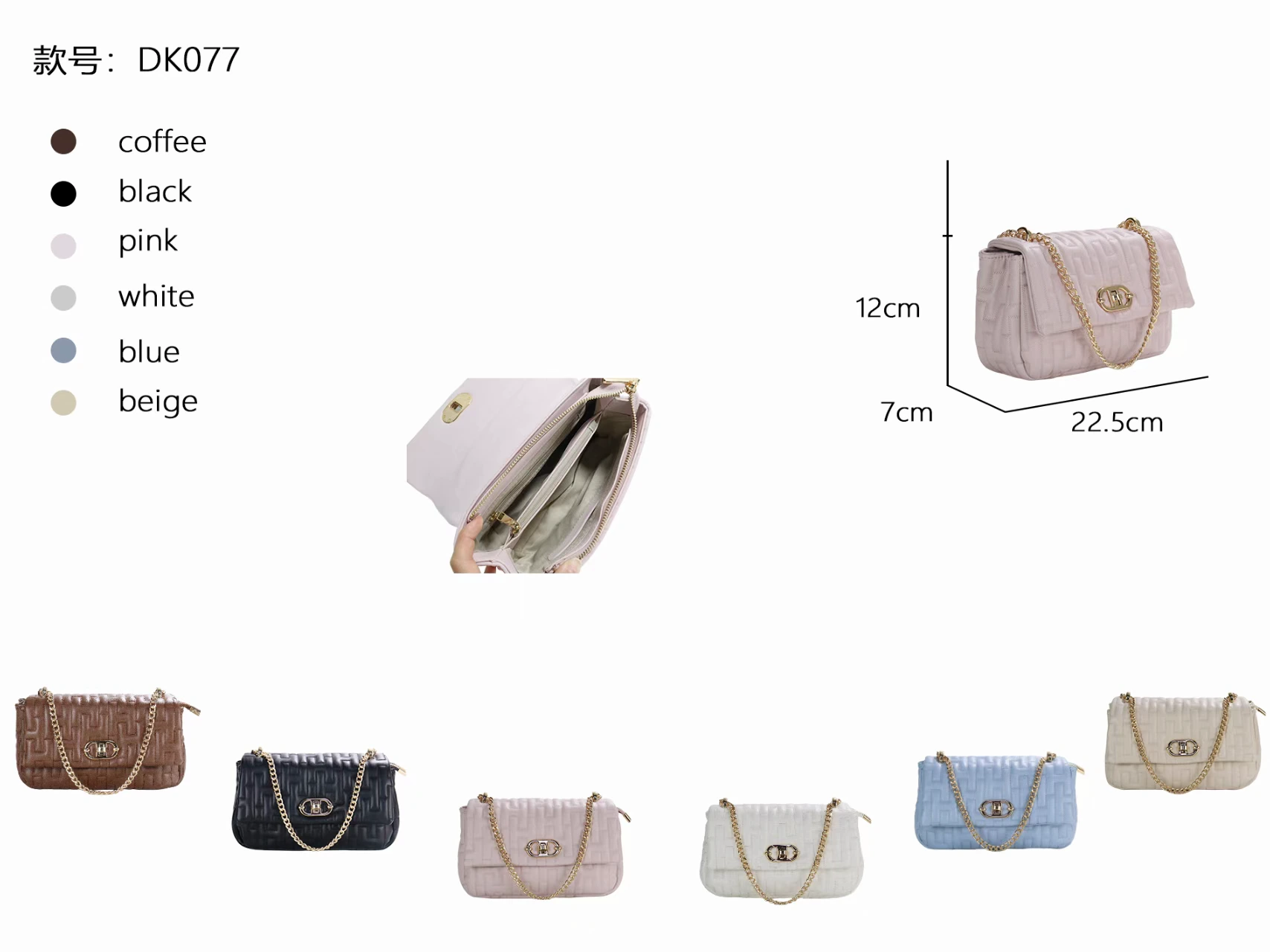 Compact top-handle bag, DK077, actual stock product
